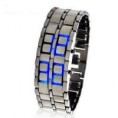 Pulsera LED azul metal correa estilo de la lava LED Digital Reloj
